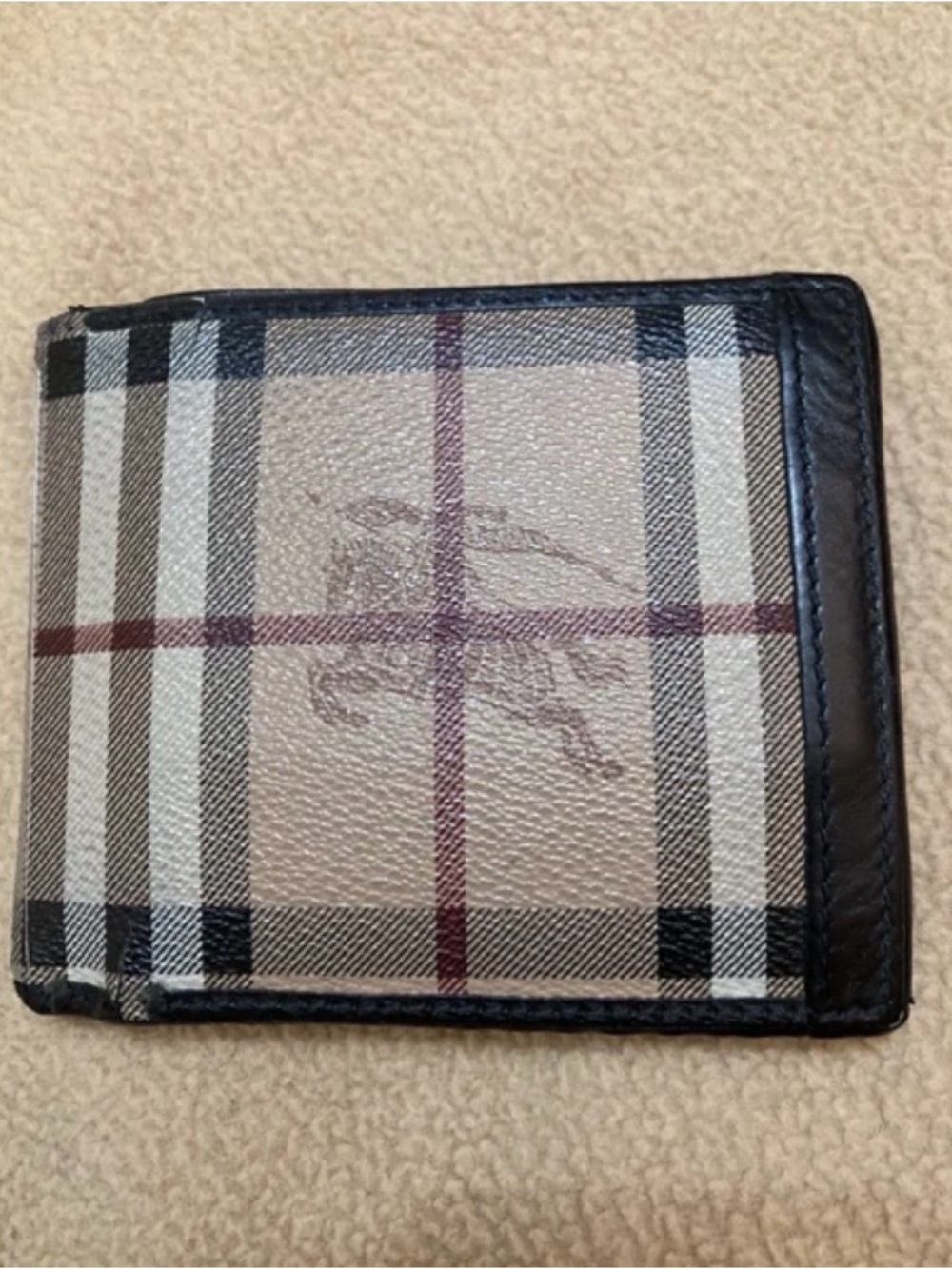 Authentic Burberry Mens Bifold Wallet Tons Of Space And Split Cash Section
